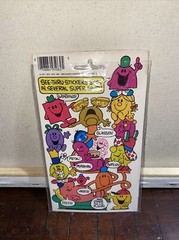 1972 SCRATCH N SNIFF MR. MEN AND LITTLE MISS STICKERS SEE THRU MARK 1 Mr. Silly