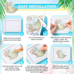 16 Sheets Ocean Boho Rub on Transfers Stickers Mixed Sea Life Rub on Transfers f