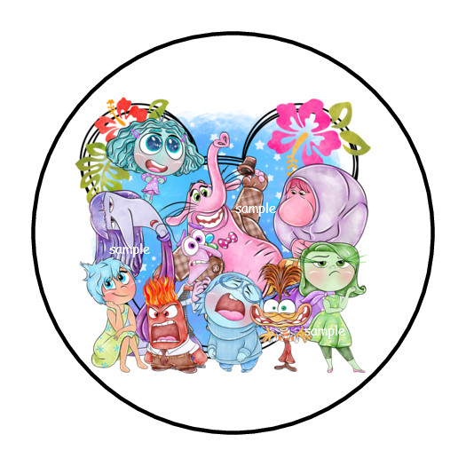 INSIDE OUT STICKERS ENVELOPE SEALS LABELS TAGS 1.5″ ROUND (30) DISNEY CUSTOM