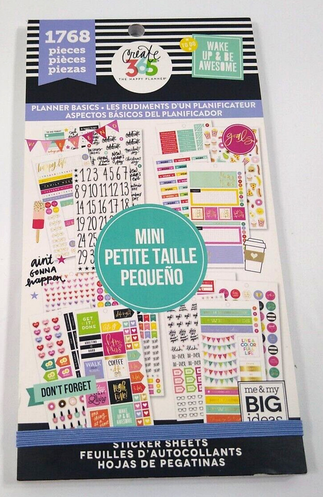 The Happy Planner Planner Basics Mini Sticker Book 1768 pieces Missing 27 Stick