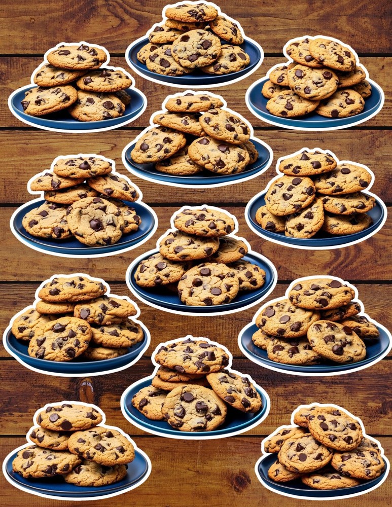 Plate of Cookies Die Cut Vinyl Stickers Set Scrapbooking Laptop Waterbottle