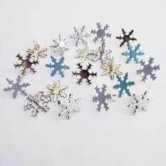 20 Pearl Snowflake Brads 2 Shapes 3 Clrs Winter Cardmaking Embellishments Crafts