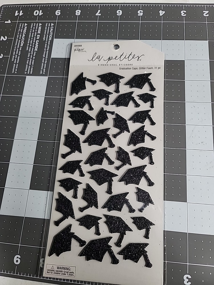 Graduation Stickers The Paper Studio La Petites Glitter Foam 3-D 31 Pieces ST1