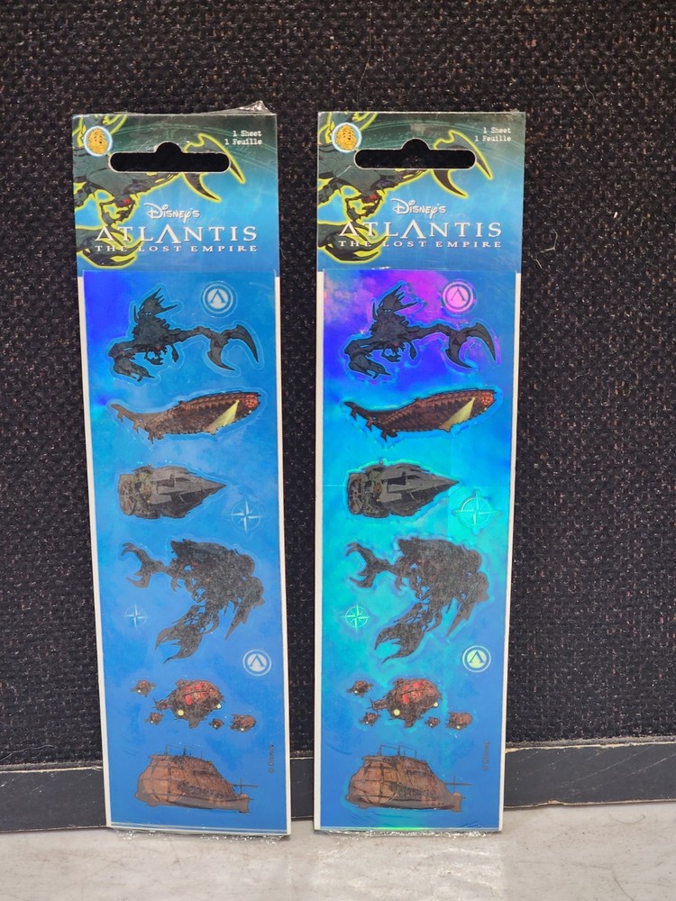 2 PACKS- Sandy Lion Disney’s Atlantis The Lost Empire Stickers – New Sealed