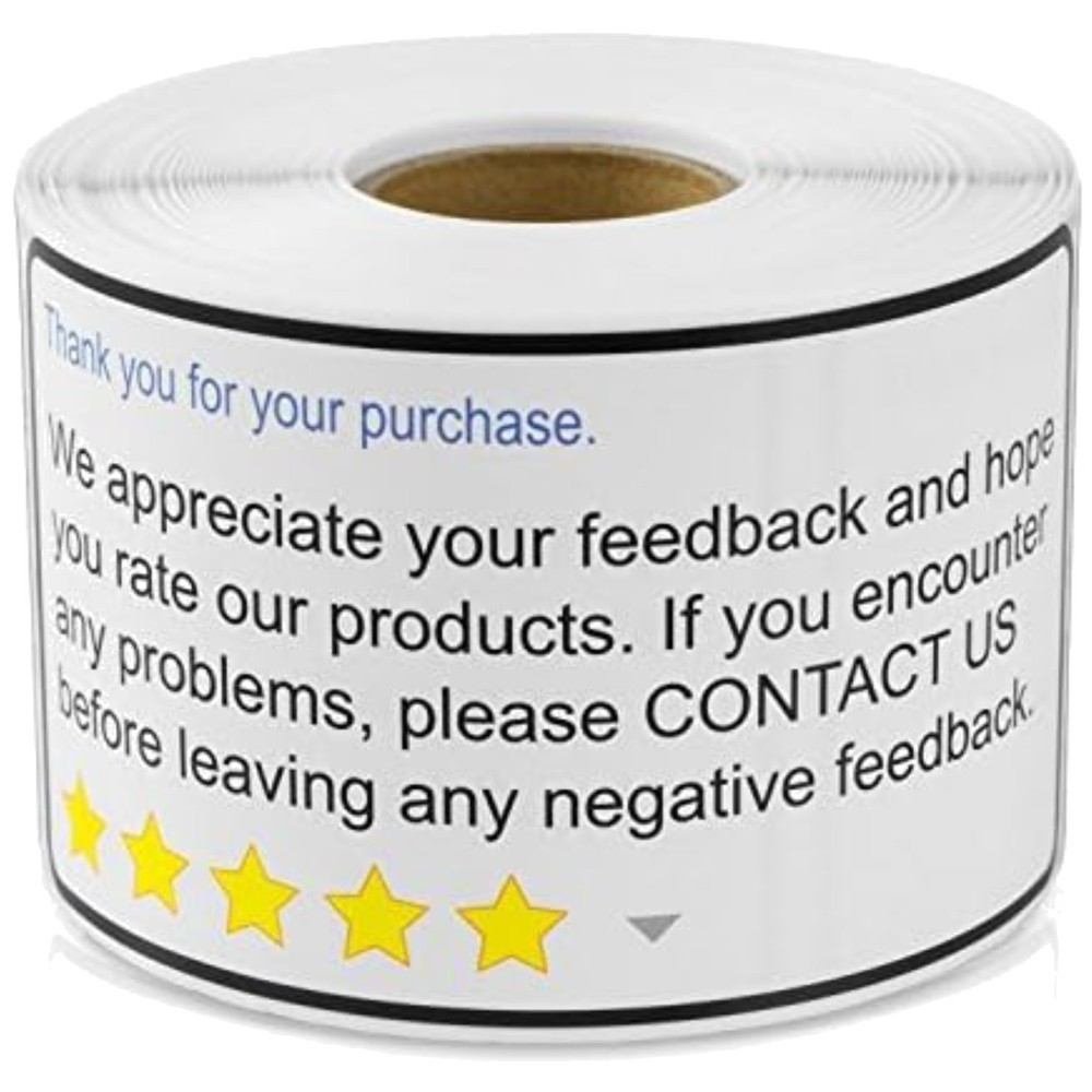 Thank You Labels, 4×2 White, 1200 Pack | E-commerce Stickers
