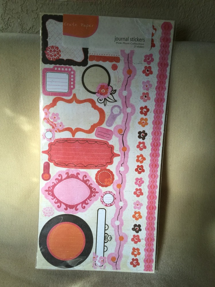 Crate Paper Journal Stickers Pink Orange Brown Pink Plum Collection