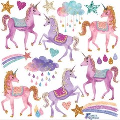 Pink Unicorn Stickers – Colorful Fantasy Sticker Sheet – Crafts & Scrapbooks