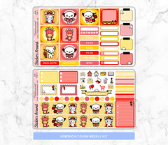 Chinese New Year Hobonichi Cousin Weekly Kit, Hand Drawn Planner Sticker Kit
