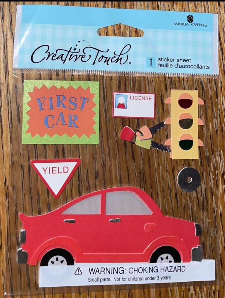 RARE CREATIVE TOUCH ~ First Car ~ License Keys Learn To Drive St Signs Stickers