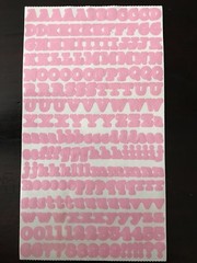 Light Pink Mini Letter Stickers 3 sheets per