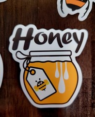 STICKERS x 5 Honey Bee Happy Apiculture Beehive Cartoon Large Sticker BEE1