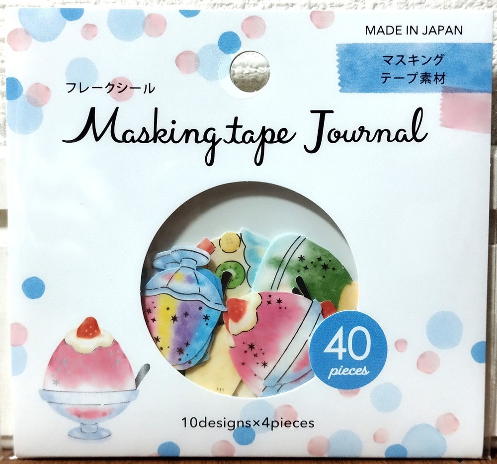 GAIA Masking tape Journal Flake Sticker 40 Summer Sweets Shaved Ice MADE JAPAN