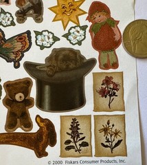 ANTIQUE Stickers(49pc)Fiskars •Vintage•Household•Girls•Flowers •Family•Memories•