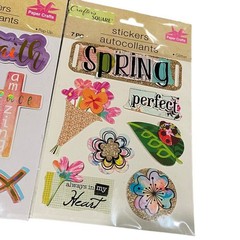 Crafter’s Square Spring Faith Believe Flowers Pop-Up Sticker Lot Of 2