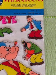 Popeye stickers vintage puffy style stickatoons NOS sealed package old store sto