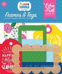 1 Pack of Echo Park Paper I LOVE SUMMER Frames & Tags Ephemera Pieces SU178025
