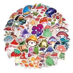 50 Cartoon Mushroom Cute Plant Scrapbooking Kawaii Skateboard Aesthetic Stickers
