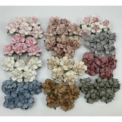 60 Mixed 1-1/2″ of 12 Colors Paper Flower DIY Wedding Scrapbook (TH/R21-Set-D1)