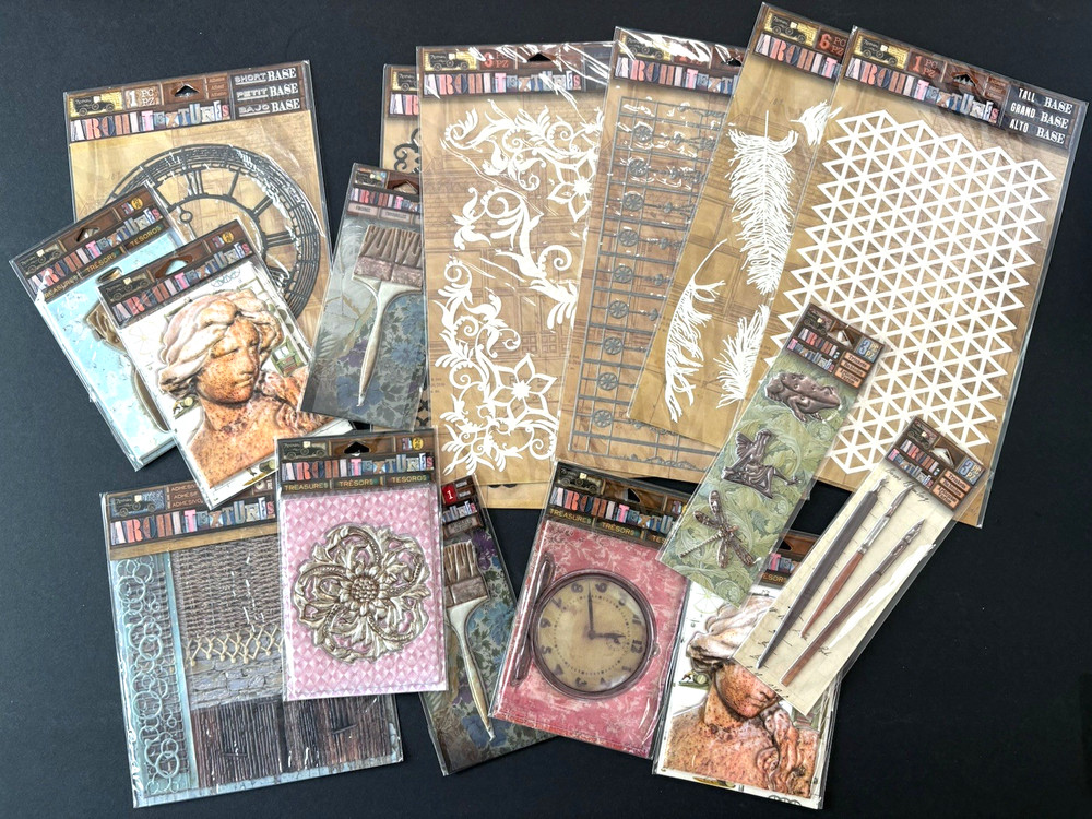 7 Gypsies Ephemera Collage Mix Media Lot Of 16 Architextures Findings Trinkets