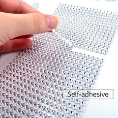 Rhinestone Stickers, 5 Sheets Self-Adhesive Glitter Alphabet Letter Silver