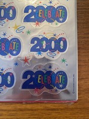 VTG Heartline Hallmark New Year’s Eve 2000 Millennium Celebrate 2 Sheet Stickers