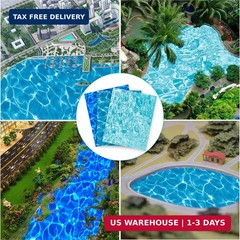 Warmtree 6 Pcs Ripple Water Sticker, Pearlescent Ripple Stream Sheet Self Adhesi