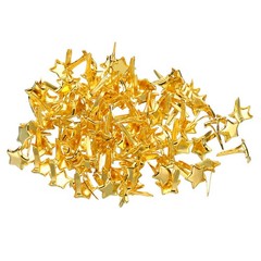 8 x 10 mm Brads for Paper Crafts, 100 Pcs Metal Star Paper Fastener, Gold