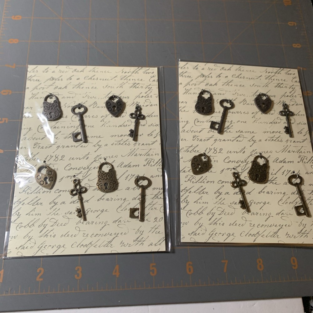 Michaels- Metal Icons Scrapbook Lock & Key Love Crafting Journal Embellishments