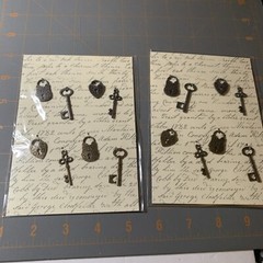 Michaels- Metal Icons Scrapbook Lock & Key Love Crafting Journal Embellishments