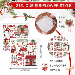 12 Sheets Christmas Rub on Transfers for Crafts and Furniture Christmas