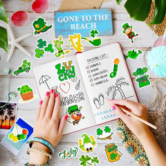50PCS St. Patrick’S Day Stickers Decorations Waterproof Irish Stickers for Water