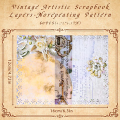 60 Sheets Lace Edged Vintage Scrapbook Paper, Assorted Set – 6 Pack Aesthetic St