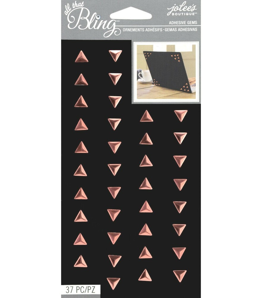 Rose Gold Triangle Bling Gems Jolee’s Stickers Crafts Scrapbook