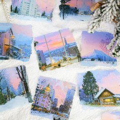 15 pcs Countryside Landscape Sunset Stickers DIY Scrapbook Journal Aesthetic