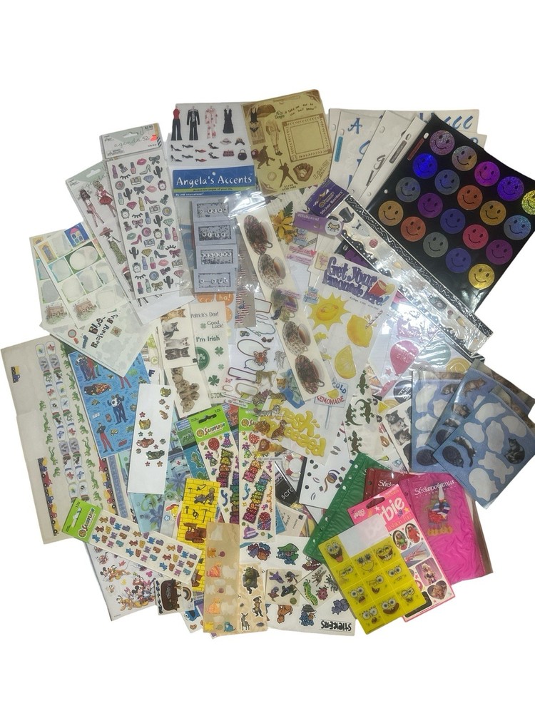 HUGE Vtg Sticker Lot Sandylion Hallmark Mello Smello Hambly Stickopotamus & MORE