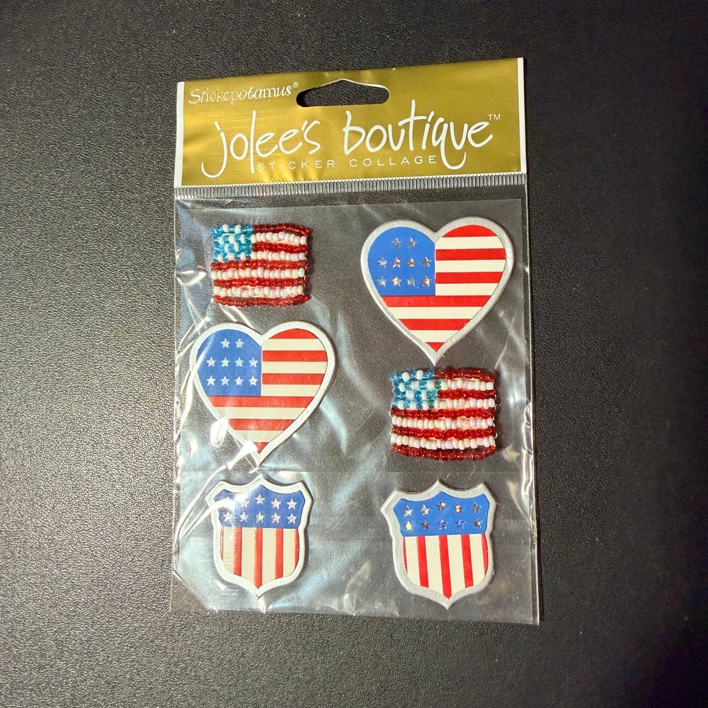 RARE Jolee’s Boutique USA STARS & STRIPES Dimensional Stickers SPJC031 Beads