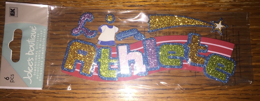 RARE Jolees LIL ATHLETE Title kids Sports Baseball Basketball Football Stickers