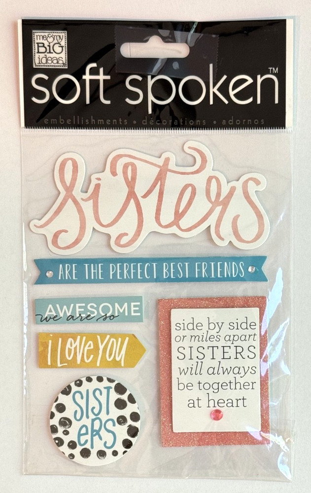 ME & MY BIG IDEAS Soft Spoken Sisters Embellishments Scrapbooking