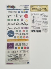 Lot of Misc Baby Theme Boy & Girl Scrapbooking Paper Stickers Die Cut NEW & Open