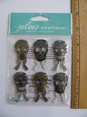 Jolee’s BLACK & WHITE SKULL REPEATS Halloween 6 Pieces NOS