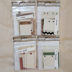 NEW Lot 4 Pkgs Kolette Fabric Tags Love Friendship Journeys Inspirational -B