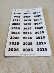 Year Stickers for Calendars, Planners, Journals Style D