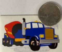 TRUCKS Stickers(3pc)Frances Meyer •Construction•Front Loader•Dump-Truck •Cement