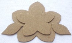 {6 Sets} Flower w/ Leaves – Layered Floral Accents – Bare Chipboard Die Cuts