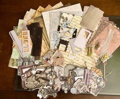 Antique Inspired Junk Journal Kit Multimedia Ephemera Scrapbook, Paper Crafts