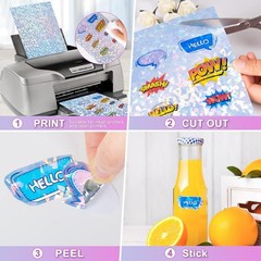 Self-Adhesive Holographic Sticker Paper – Waterproof, Tear-Resistant 20 Sheets