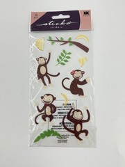 EK Success Jolee’s Monkey Stickers 11 Pcs Puffy