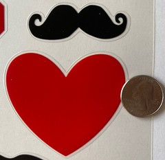 I LOVE MUSTACHE Mylar Stickers (9pc)MAMBI•For Notebooks•Binders •School Supplies