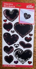 Sticko Decorative Chalk Hearts Chalkboard Valentines W/Swirl Scrapbook Stickers