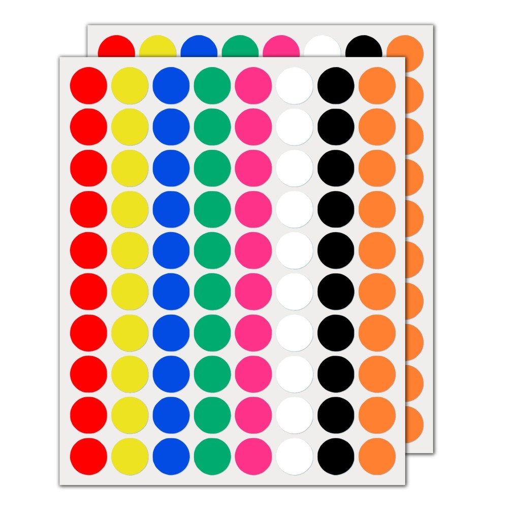 2000 Pack, 3/4″ Colored Dot Stickers, Yard Sale Stickers – 8 Colors 2000 Pack